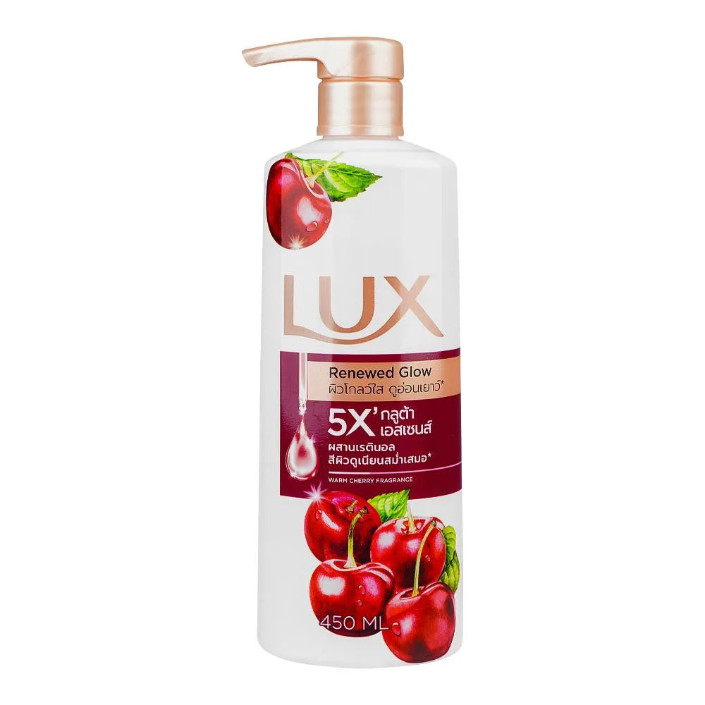 Lux Renewed Glow Warm Cherry Fragrance Body Wash, 450ml (Made of Thailand)