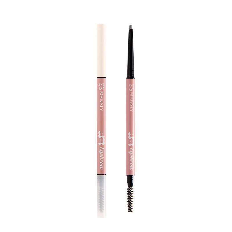 MANSLY 2 In 1 Eyebrow Pencil Natural Waterproof Smooth For Outlining Makeup Tool