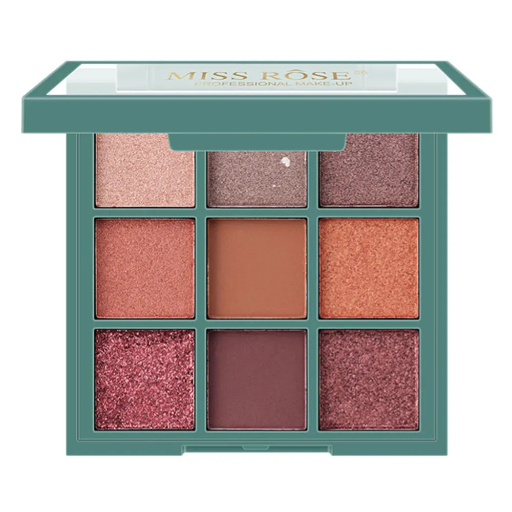 MISS ROSE Matte Pearlescent Powder Eyeshadow Palette - 9 Colors