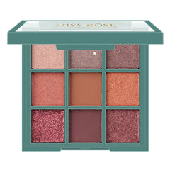 MISS ROSE Matte Pearlescent Powder Eyeshadow Palette - 9 Colors