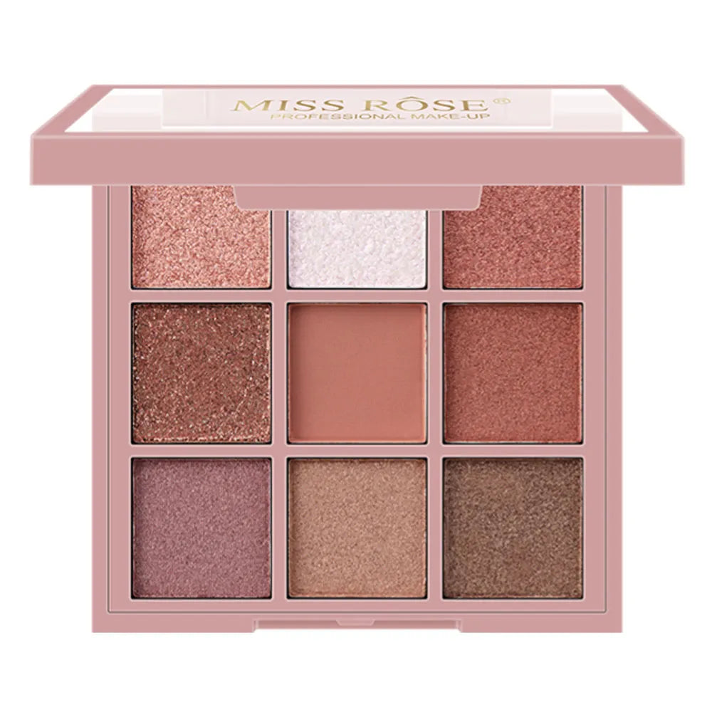 MISS ROSE Matte Pearlescent Powder Eyeshadow Palette - 9 Colors