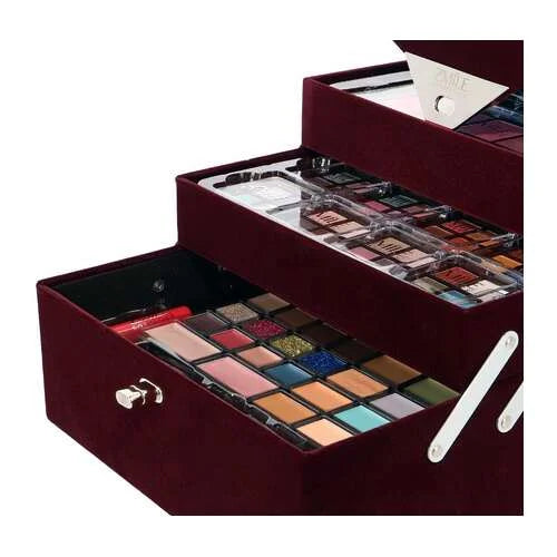Make-up case Velvety Dark Berry 74 pieces