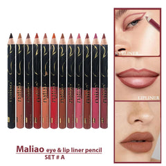Maliao 12 Pcs Eye & Lip Liner Pencil