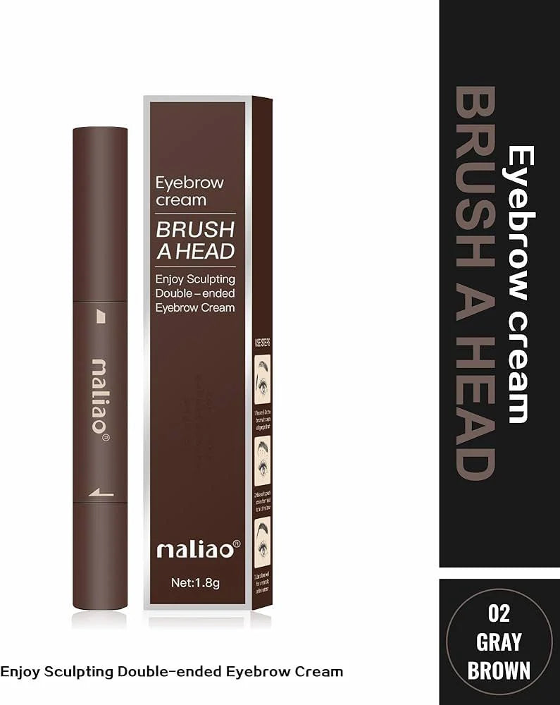 Maliao Eyebrow Cream Brush a Head Enjoy Sculpting Double-ended Eyebrow Cream 1.8g