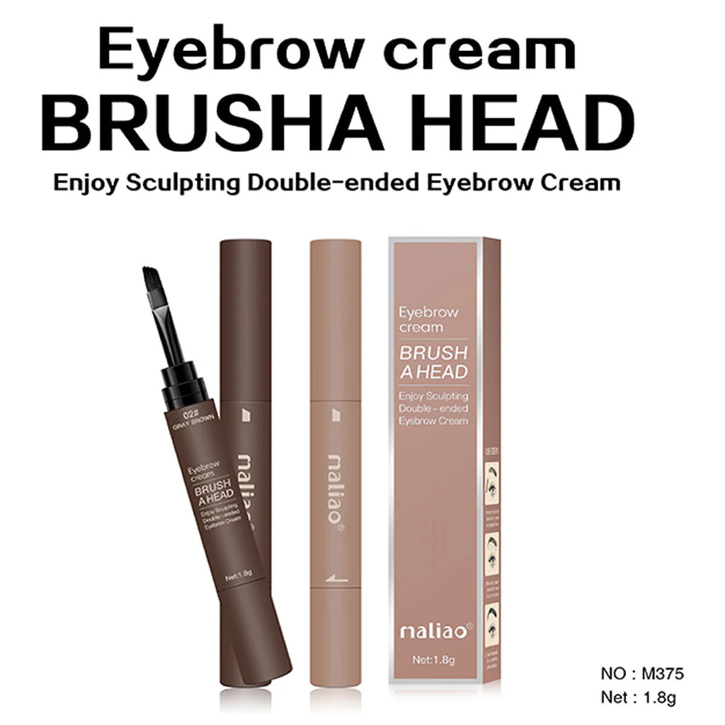 Maliao Eyebrow Cream Brush a Head Enjoy Sculpting Double-ended Eyebrow Cream 1.8g