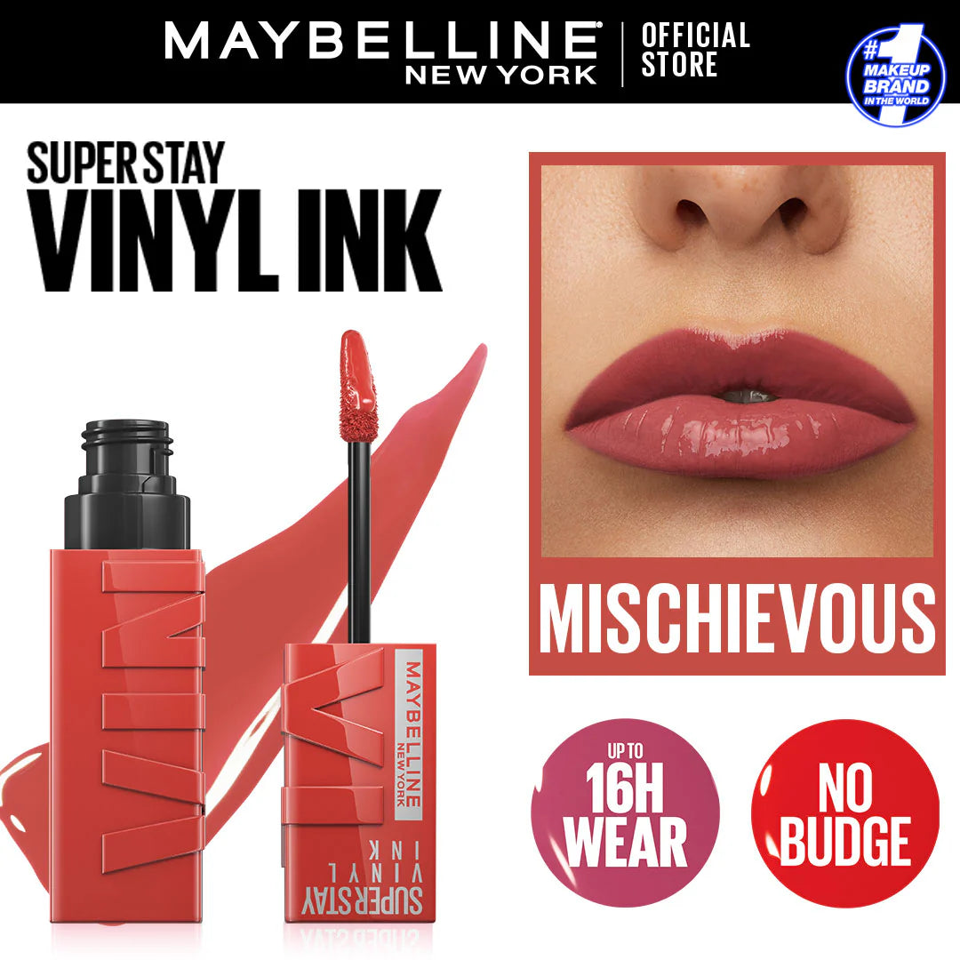 Original Maybelline Superstay Vinyl Ink Liquid Lipstick - Mischievous 62