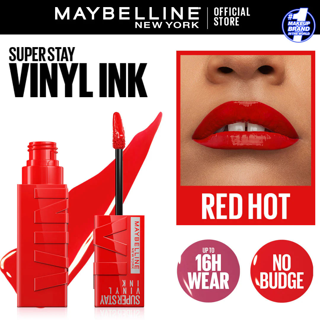 Original Maybelline Superstay Vinyl Ink Liquid Lipstick - Red Hot 25