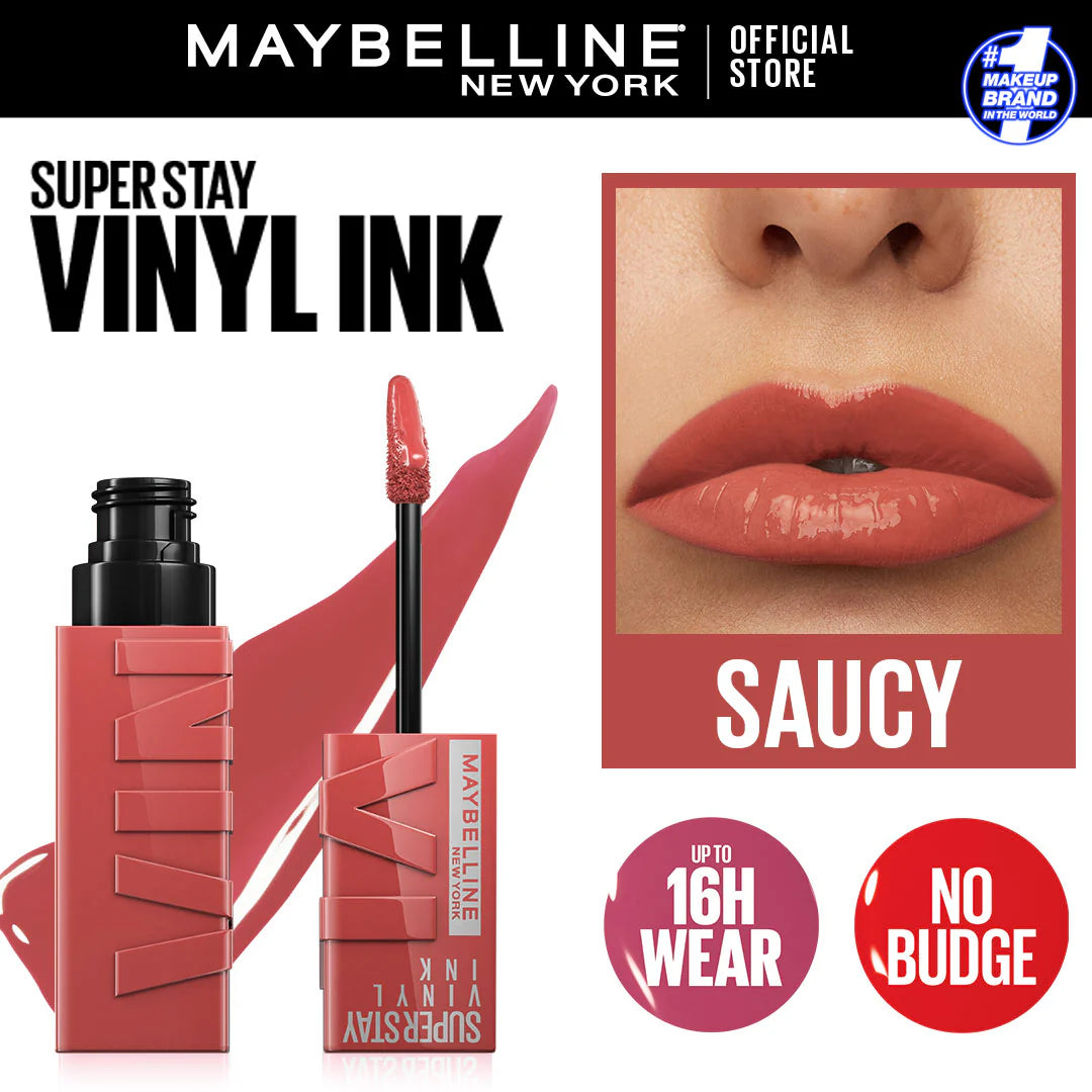 Original Maybelline Superstay Vinyl Ink Liquid Lipstick - Saucy 61