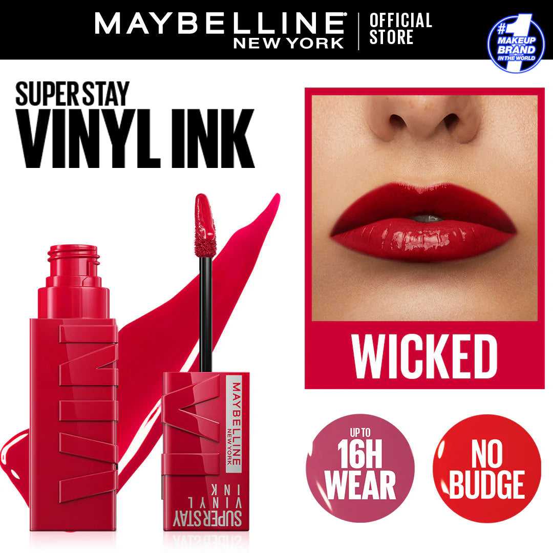 Original Maybelline Superstay Vinyl Ink Liquid Lipstick - Wicked 50
