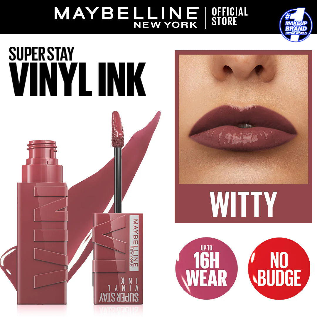 Original Maybelline Superstay Vinyl Ink Liquid Lipstick - Witty 40