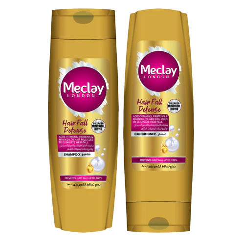 Meclay London Hair Fall Defense Shampoo - 185ml + Conditioner - 180ml Pair Box