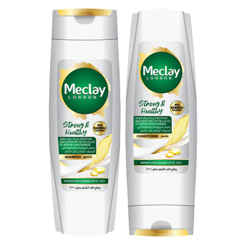 Meclay London Strong & Healthy Shampoo - 185ml + Conditioner - 180ml Pair Box