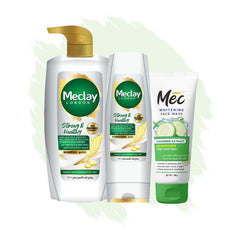 Meclay London Strong & Healthy Shampoo - 660ml With Conditioner - 180ml + Mec Cucumber Extract Face Wash Pair Box (Save Rupees 250)