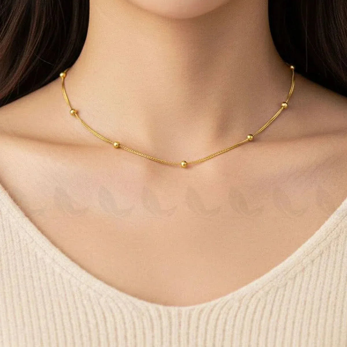 Stainless steel satellite chain necklace