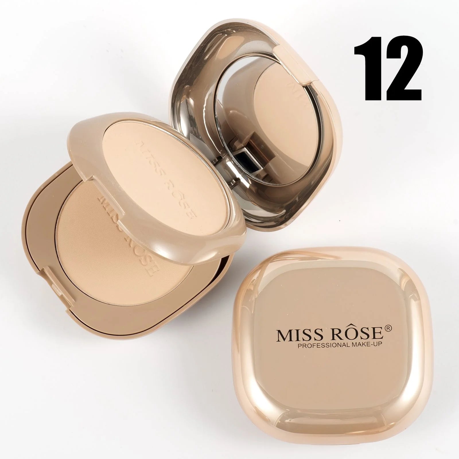 Miss Rose Pink Metallic Mirror Dual Compact Powder