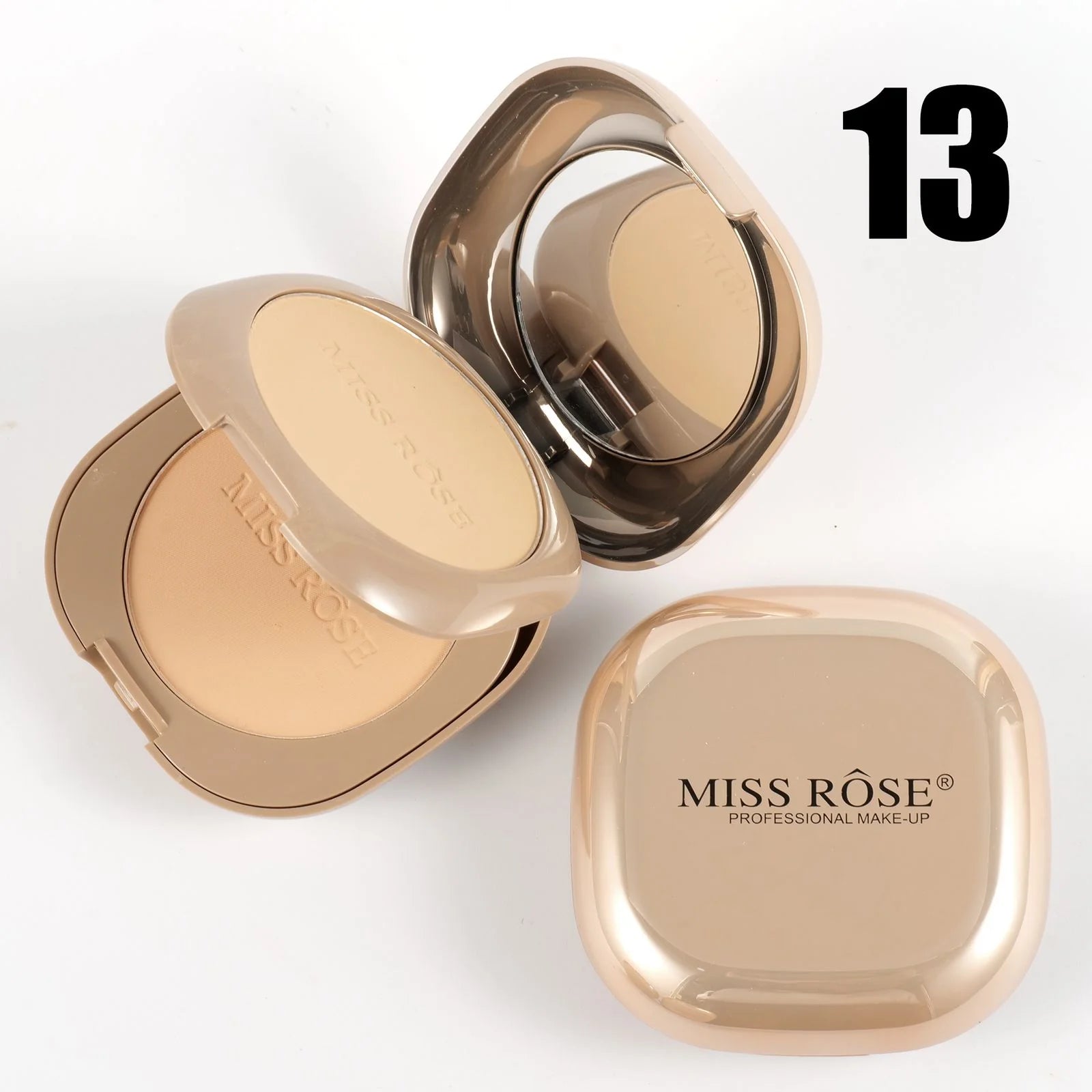 Miss Rose Pink Metallic Mirror Dual Compact Powder
