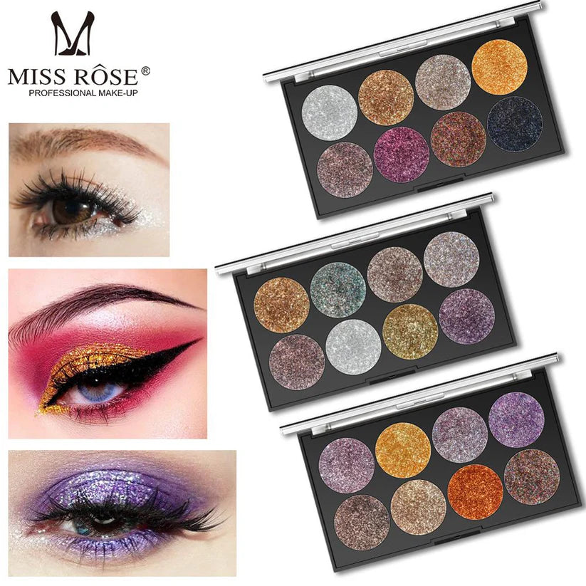 Miss Rose Makeup Palette Glitter - 8 Color