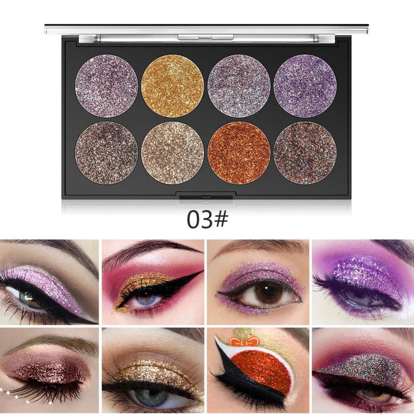 Miss Rose Makeup Palette Glitter - 8 Color