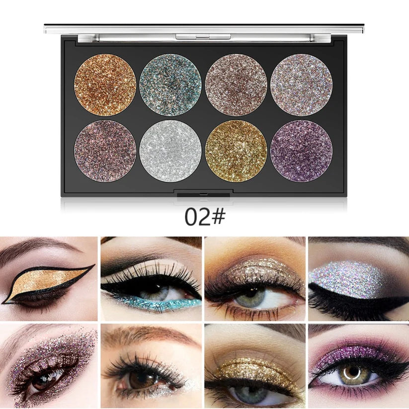 Miss Rose Makeup Palette Glitter - 8 Color