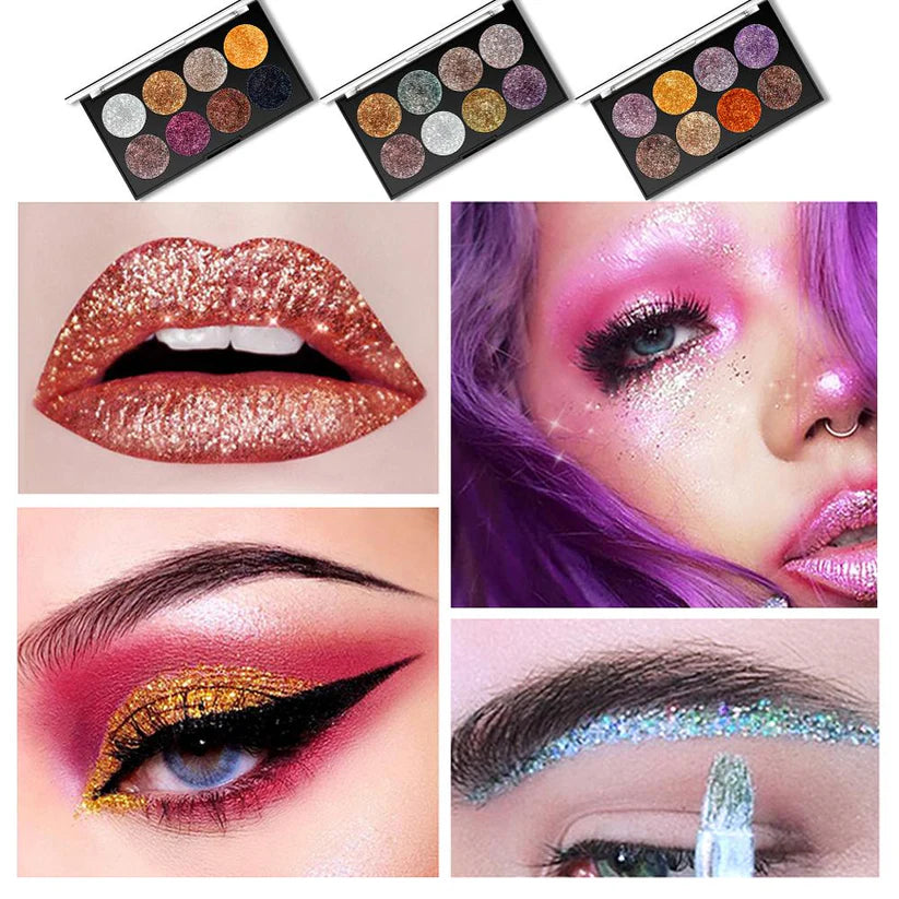 Miss Rose Makeup Palette Glitter - 8 Color