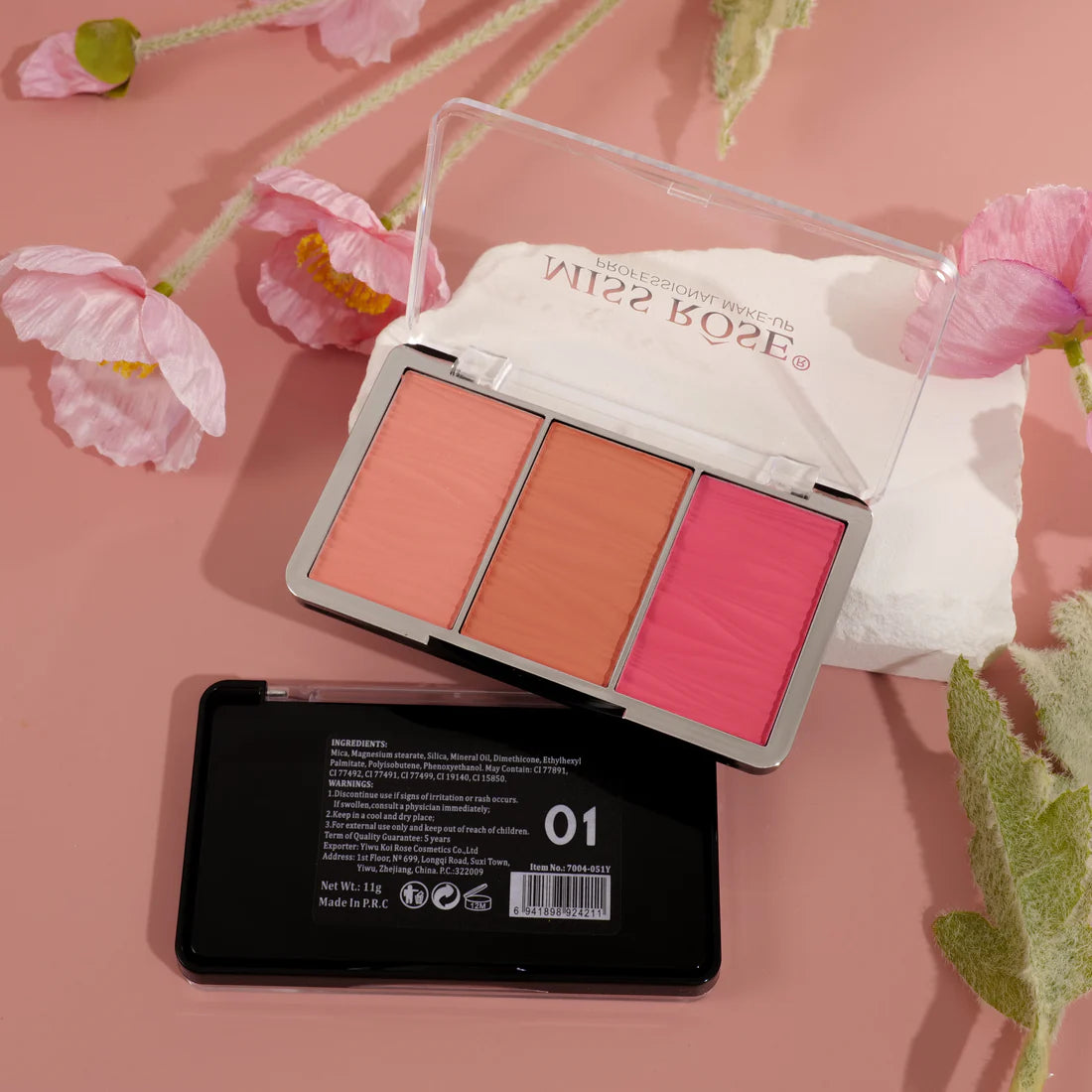 Miss Rose Triple Glow Blush Palette