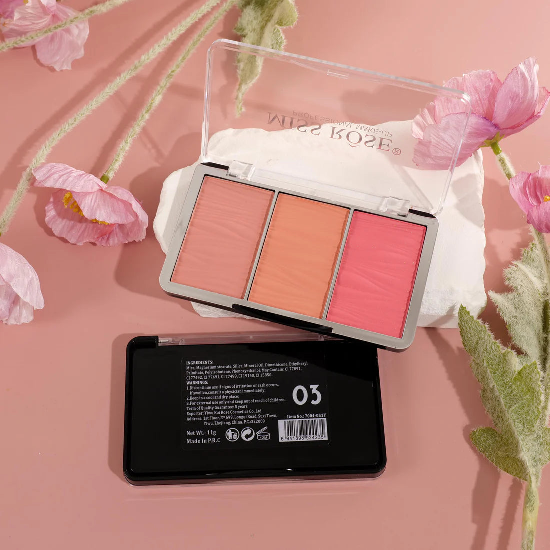 Miss Rose Triple Glow Blush Palette