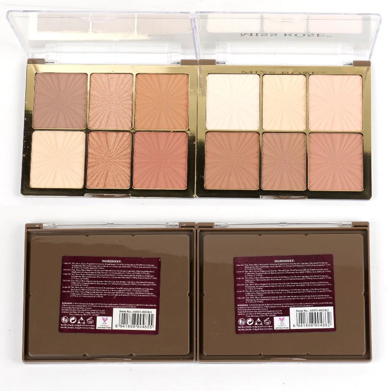 Miss Rose European Style Arch Face Palette - 6 color