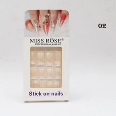Miss Rose Stick on French Nails Pack