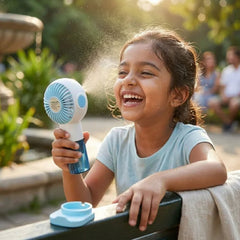 Portable Mini Spray Fan – USB Rechargeable Handheld Cooling Mist Fan