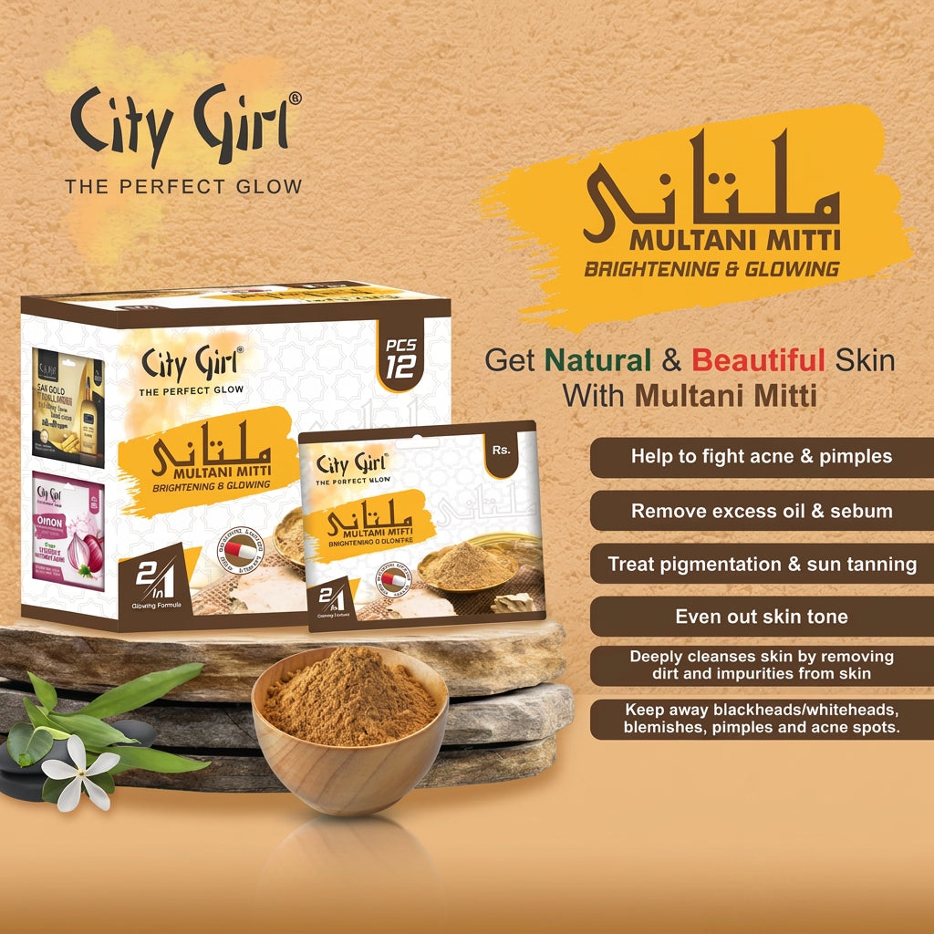 City Girl Multani Mitti Brightening & Glowing 2 in 1 Face Pack