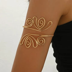 Stainless Steel open wire-swirl design arm cuff - Each