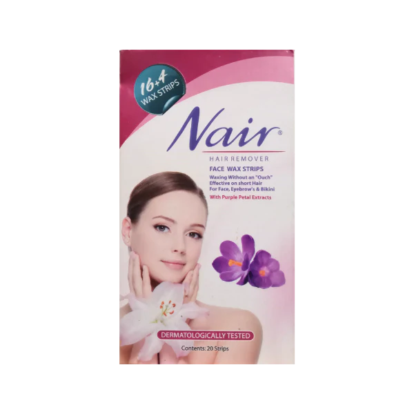 Nair Face Wax Strips With Purple Petal Extracts 20Pcs