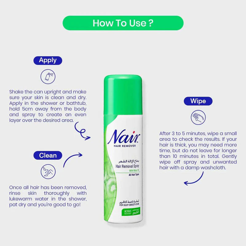Nair Hair Remover Spray Kiwi Extracts - 200ml