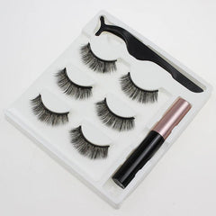 3 Pairs Magnetic Eyelash With Magnetic Liquid Eyeliner & Tweezer
