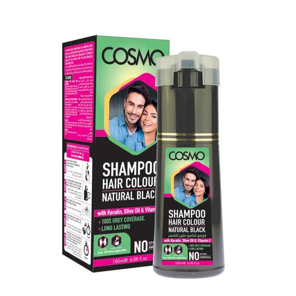 Natural Black Cosmo Hair Color Shampoo 180ML