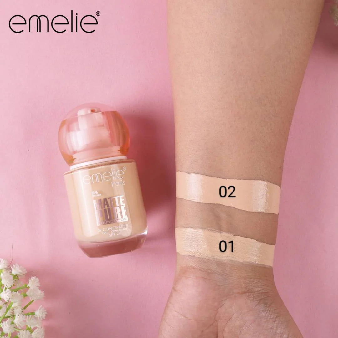 Emelie Matte Pure Foundation & Concealer – 30ml