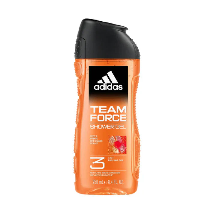 Adidas Team Force 3-in-1 Shower Gel with Orange Extract (250ml)