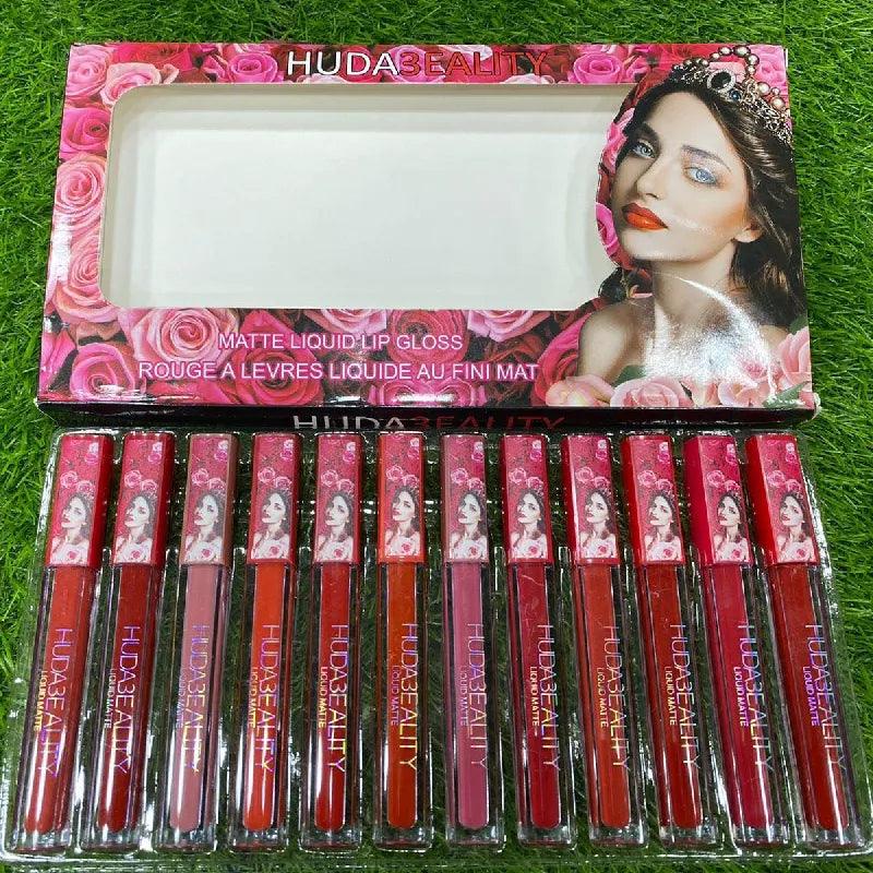 Huda Beauty Matte Liquid Lip Gloss - 12 Pcs