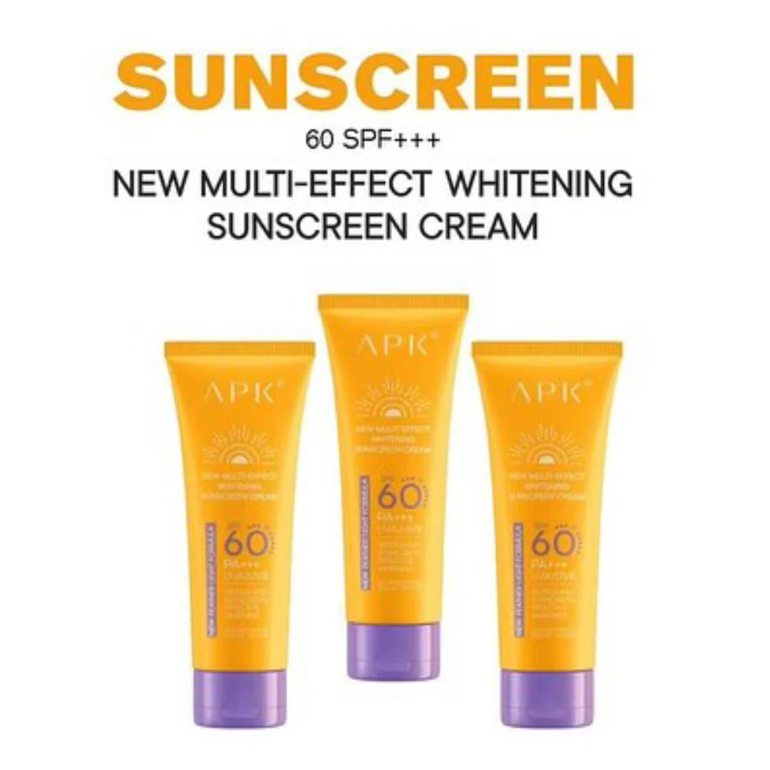 APK SPF 60 New Feather Light Formula PA+++ Whitening Sunscreen Cream – Waterproof & Sweatproof – 100g
