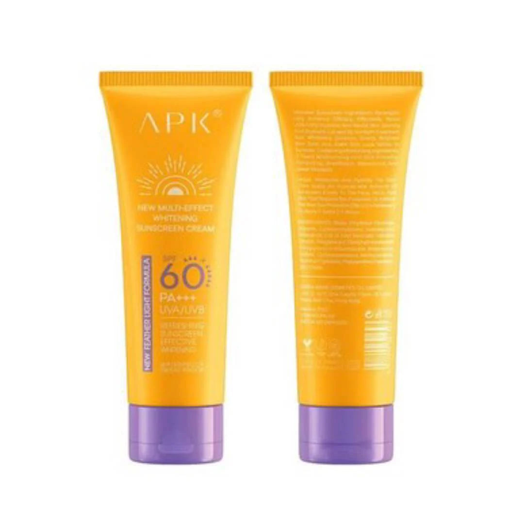 APK SPF 60 New Feather Light Formula PA+++ Whitening Sunscreen Cream – Waterproof & Sweatproof – 100g