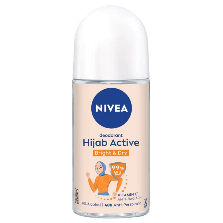 Nivea Hijab Active Bright & Dry Deodorant Roll On - 50ml