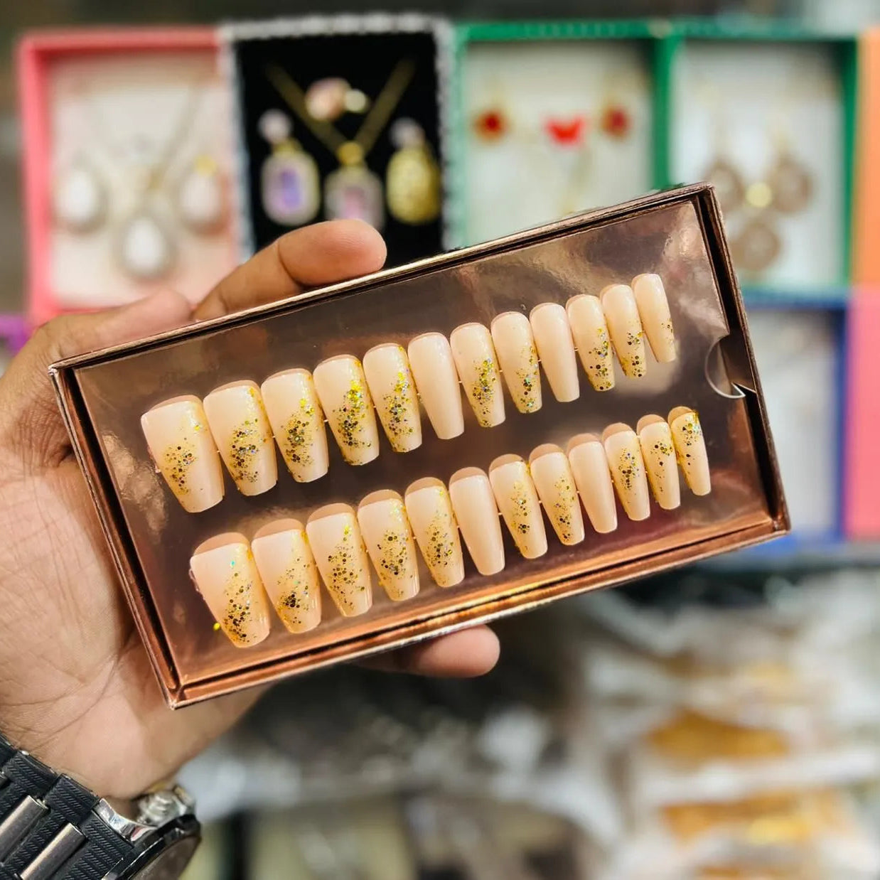 O.TWO.O Cosmetics – Glitter Press-On Nails Set