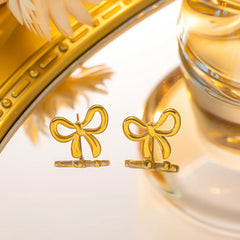 Stainless Steel Mini Bows - Ear Studs - Each Pair