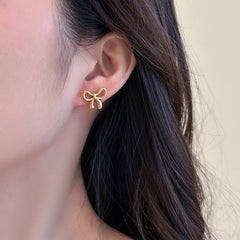 Stainless Steel Mini Bows - Ear Studs - Each Pair