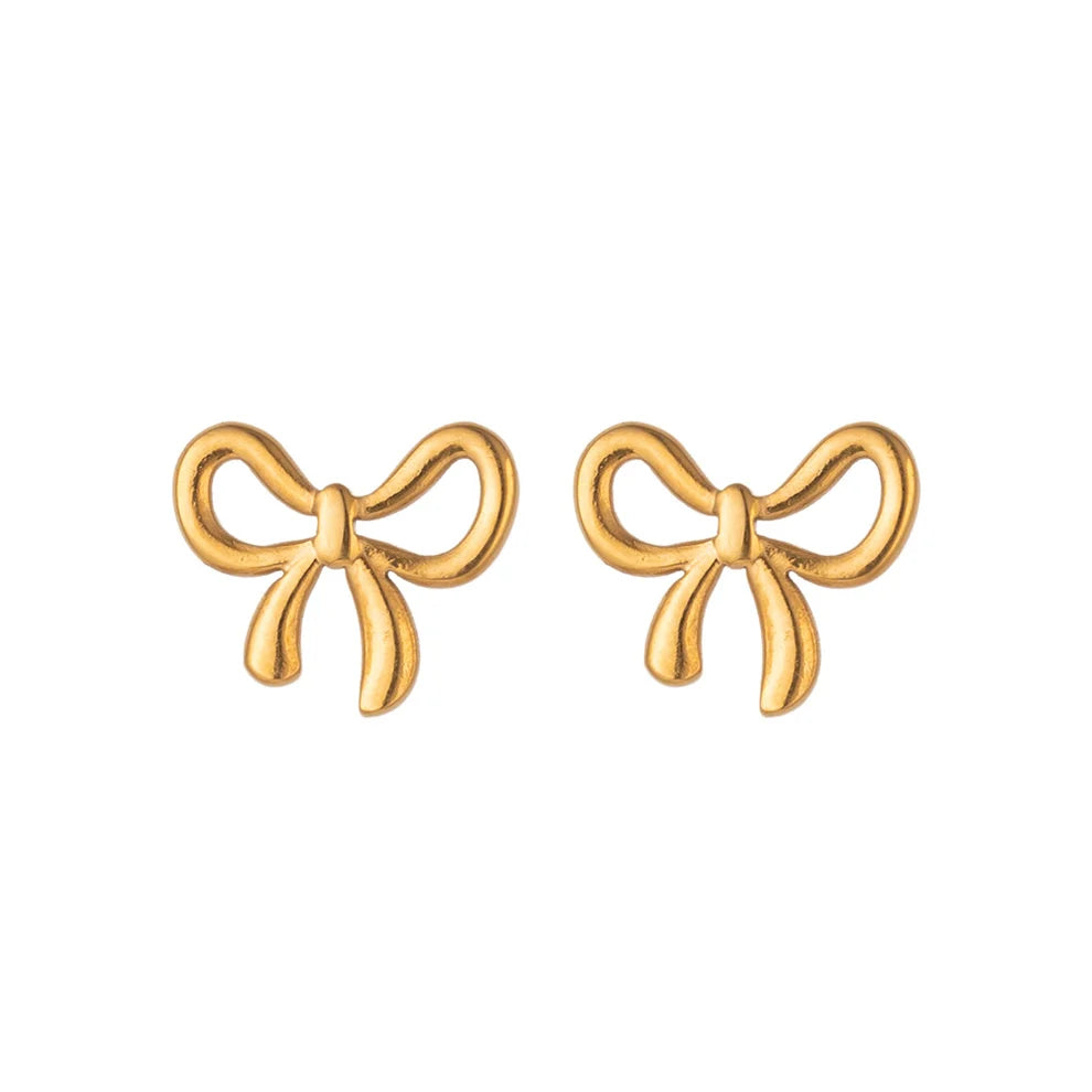 Stainless Steel Mini Bows - Ear Studs - Each Pair