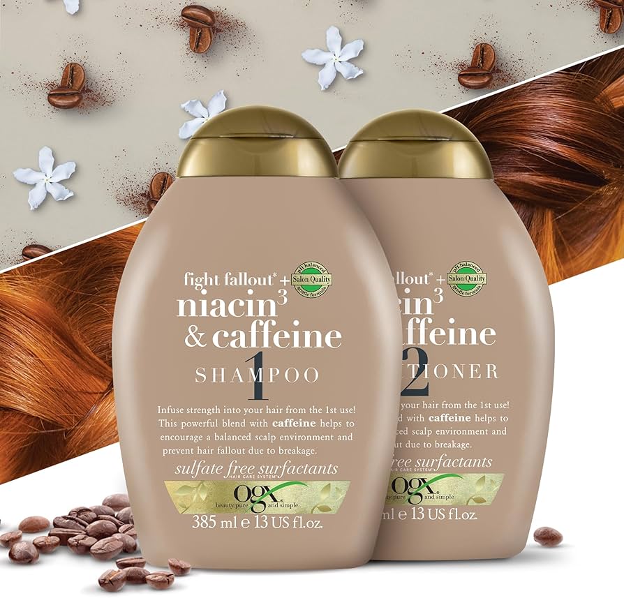 OGX Fight Fallout + Niacin3 & Caffeine Shampoo 385Ml