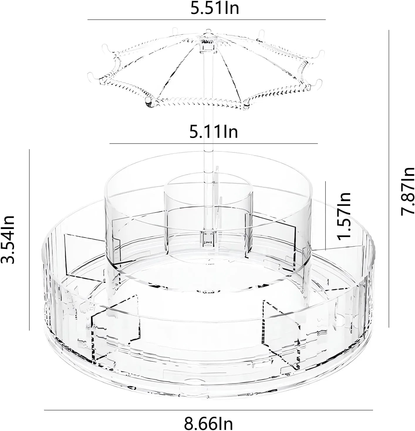 Light Luxury 360° Rotating Tabletop Cosmetics Storage Box