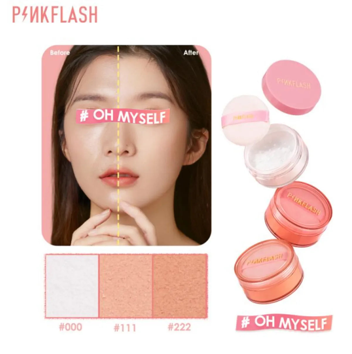 PINKFLASH Oil Control Matte Waterproof Long Lasting Sweat Proof Loose Powder