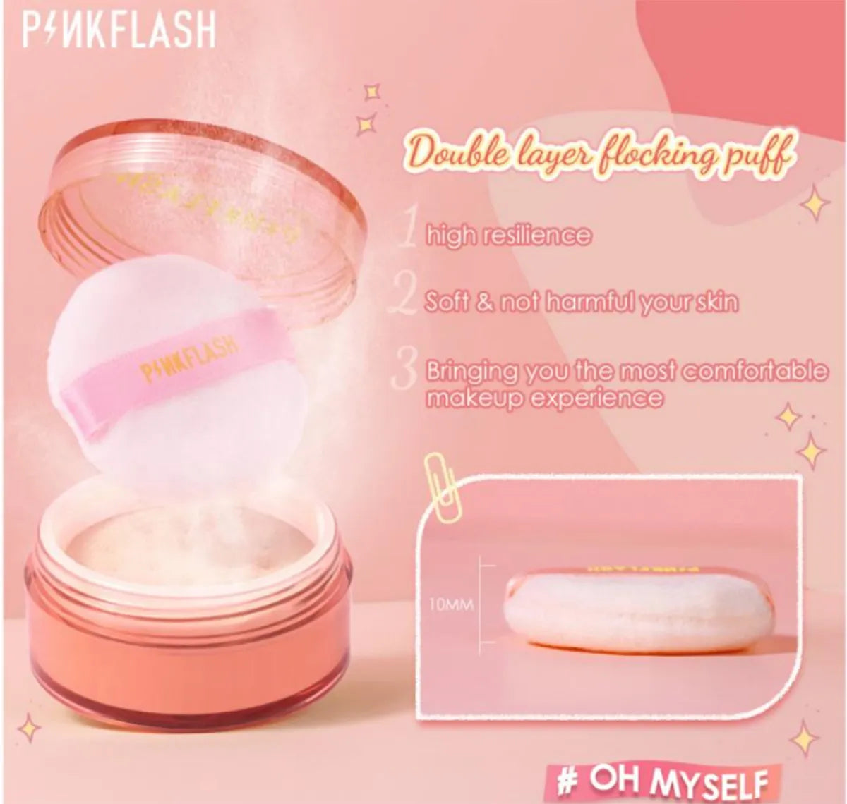 PINKFLASH Oil Control Matte Waterproof Long Lasting Sweat Proof Loose Powder