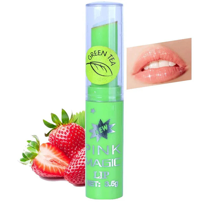 Pack of 03 Pink Magic Color Changing Lip Balm – Moisturizing & Natural Tint (Sunflower,Strawberry,Green Tea)